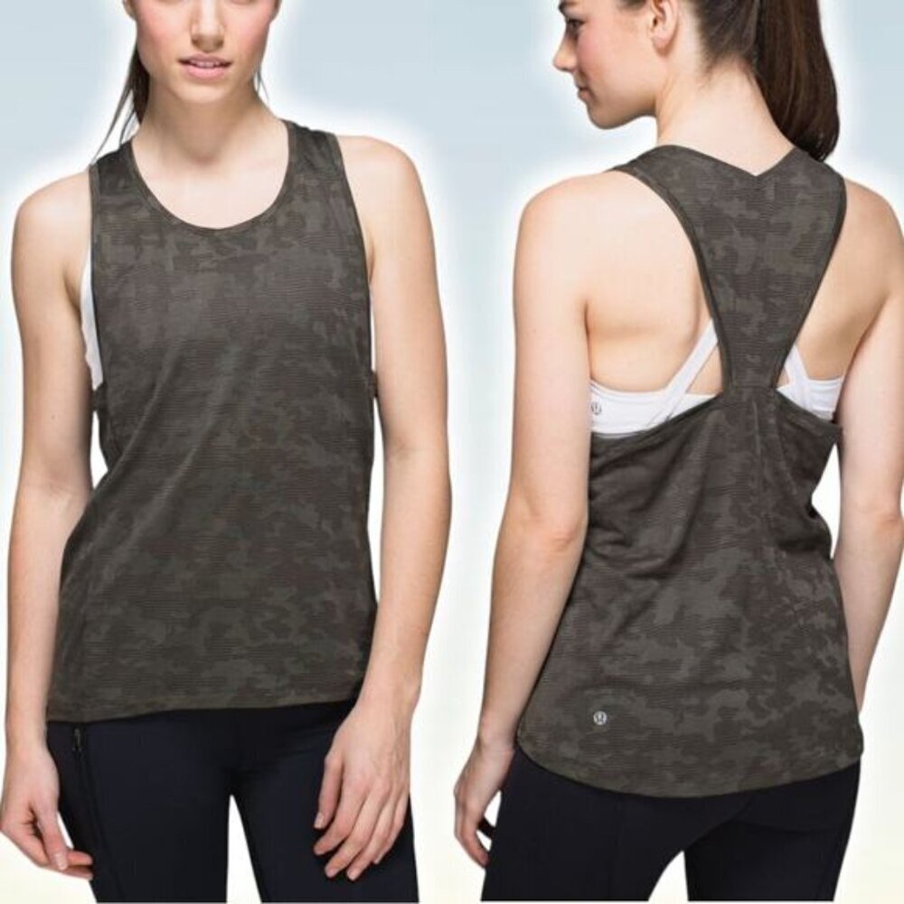LULULEMON Run For Days Tank Deep Camo Sz 4